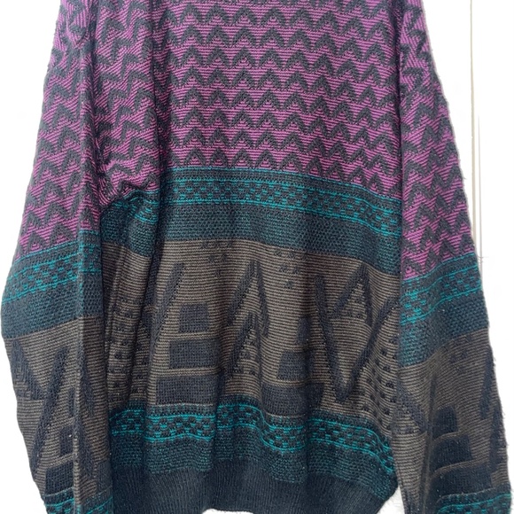 Sweater‎ Graphix Pullover Crewneck 90's Knitted Sweater Geometric Pattern Sz XL - Picture 6 of 8